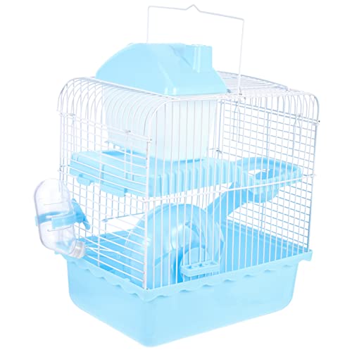 ifundom Hamster Schloss für Kleine Haustiere Doppelschichtiges Hamsterhaus mit Gemütlichem Rückzugsort für Hamster Chinchillas und Ratten Blau Langlebig und Sicher von ifundom