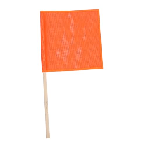 ifundom Handschwenkbare Verkehrssicherheitsflagge mit Robustem Holzstab Langlebigem Netzstoff Hohe Sichtbarkeit für Lkw und Straßenverkehr Vielseitig für Verkehrslenkung und Warnungen von ifundom