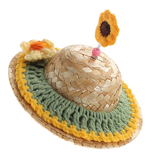 ifundom Hut Woven Hat Für Hunde Und Katzen Dekoratives Accessoire Für Partys Und Ausflüge Kleine Zufällige Stilwahl von ifundom
