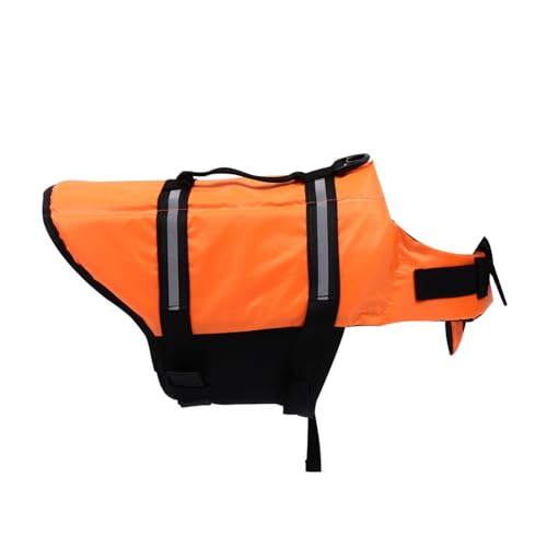 ifundom Hundeschwimmweste mit Reflektierenden Streifen und Griff Verstellbare Rettungsweste für Kleine und Mittlere Hunde Wasserdichter Schwimmanzug in Orange für Sicheres Bootfahren und von ifundom