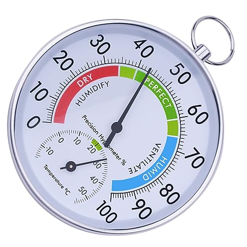 ifundom Hygrometer Digital/Außen Temperatur und Feuchtigkeitsmesser für Zuhause Hängendes Thermometer für Kinderzimmer Garten Sauna Langlebiges Aluminium Design von ifundom