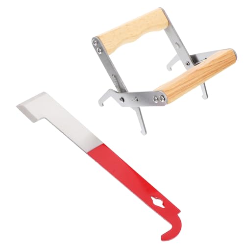 ifundom Imkereizubehör Teilig mit Holzgriff Rahmenheber und Wabenzieher Bienenzucht Werkzeug Langlebig und Multifunktional für Imker Ausrüstung von ifundom