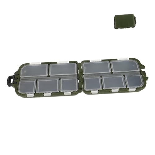 ifundom Kompakte Angelzubehör Aufbewahrungsbox Multifunktionale Köderbox für Lures Haken und Zubehör Hohe Kapazität und Effiziente Organisation für Outdoor Angelbedarf Grün von ifundom