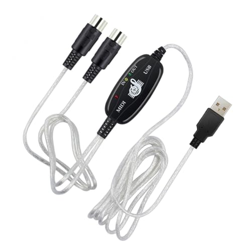 ifundom Midi-Kabel auf USB-Stecker, Musikbearbeitungskabel für Tastaturverbindung, Hochleistungs-Midi-Datenübertragung mit eingebautem Treiber, kompatibel mit Windows Xp von ifundom