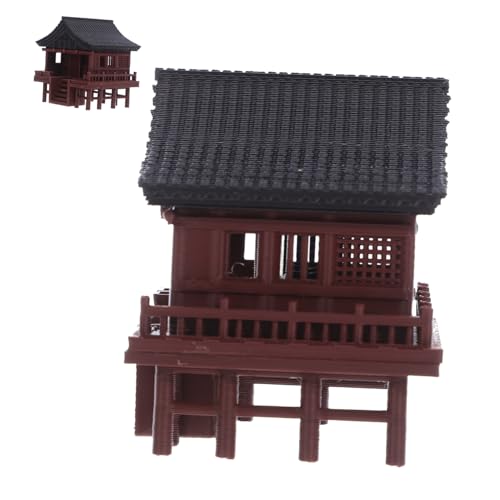 ifundom Miniatur Pavillon Statue Vintage Stil Aquarium Landschaftsornament Asiatischer Garten Pavillon Dekoration für Fischbecken Schreibtisch Bücherregal und Terrarium Vielseitig von ifundom