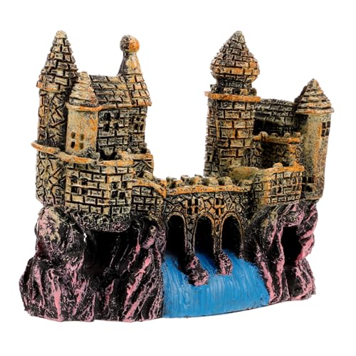 ifundom Miniatur Schloss Aquarium Ornament aus Harz Europäisches Design für Fischbecken Sicheres Versteck und Stilvolle Dekoration für Aquarien und Teiche von ifundom