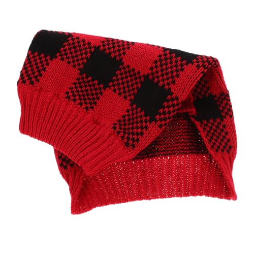 ifundom Plaid Hundepullover für Kleine Hunde Hochwertiger Warmer Strick Wintermantel mit Hohem Kragen für Kalte Einfach Anzuziehen und Bequem für Haustier von ifundom
