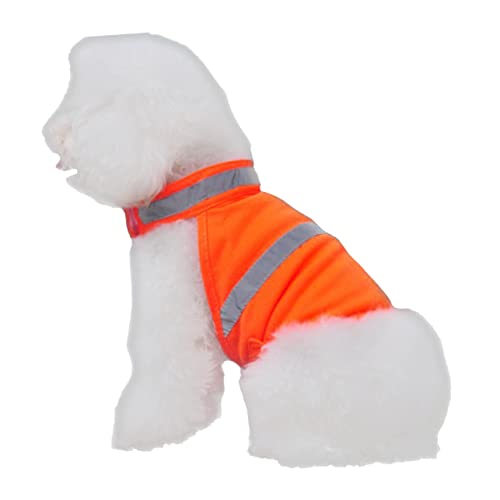 ifundom Reflektierende Haustier Sicherheitsweste Verstellbar Atmungsaktiv Hohe Sichtbarkeit Hundeweste Sommerjacke für Spaziergang Joggen Wandern Fluoreszierendes Orange von ifundom