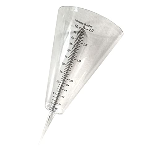ifundom Regenmesser mit Messskala Transparenter Messbecher mit Erdspieß Wetterfester Niederschlagsmesser für Garten und Outdoor zur Genauen Regenmessung von ifundom