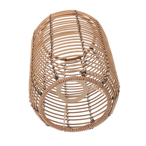 ifundom Retro Hängeleuchte mit Geflochtenem Rattanshade Vintage Lampenschirm für Wohnzimmer und Schlafzimmer Stilvolle Pendelleuchte mit Nostalgischem und Einfacher Installation von ifundom