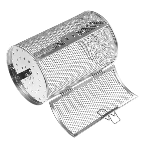 ifundom Rotationsgrillkorb Drehspieß Backofen Heißluftfritteuse Grillroaster mit Verriegelbarer Tür Langlebig Rostfrei für Erdnüsse Maronen und Vielseitiges Rösten von ifundom