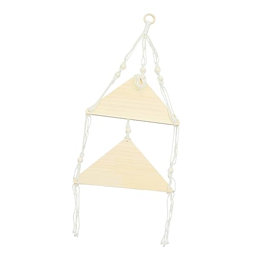 ifundom Macrame Wandregal Baumwolle Und Bohemian Stil Rustikales Hängeregal Für Kleine Räume Dekorative Aufbewahrungslösung Für Pflanzen Und Deko Für Und Schlafzimmer von ifundom