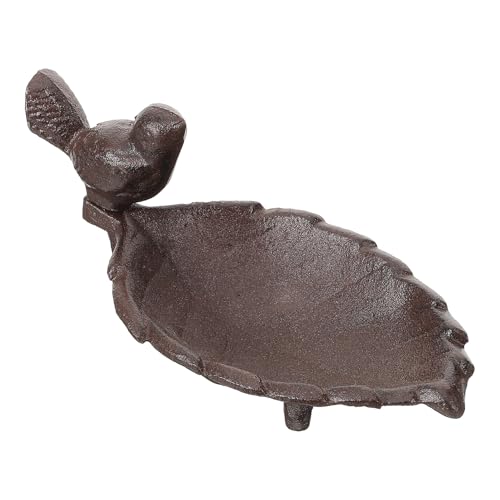 ifundom Schmiedeeiserner Vogelhäuschen Im Freien Lebensmittelbehälter Fangen Vogelhändler Tablett Vogelfütterer Vogel- Essen Outdoor- Draußen Futterspender Metall von ifundom