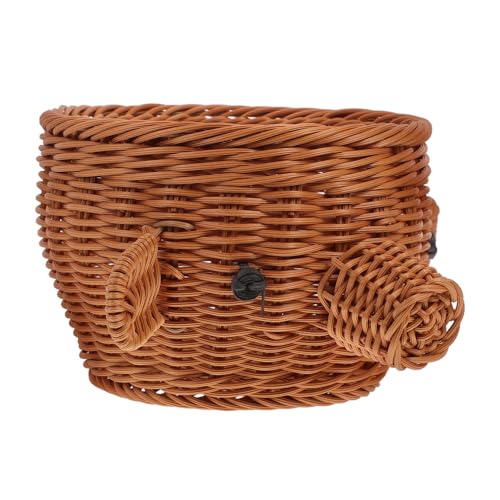 ifundom Schweineform Obstkorb Kunst Rattan Dekorativer Wicker Korb für Vielseitige Aufbewahrung von Snacks Obst und Kleinen Gegenständen für Küche und ifundom Schweineform Obstkorb Kunst Rattan Dekorativer Wicker Korb für Vielseitige Aufbewahrung von Snacks Obst und Kleinen Gegenständen für Küche und von ifundom
