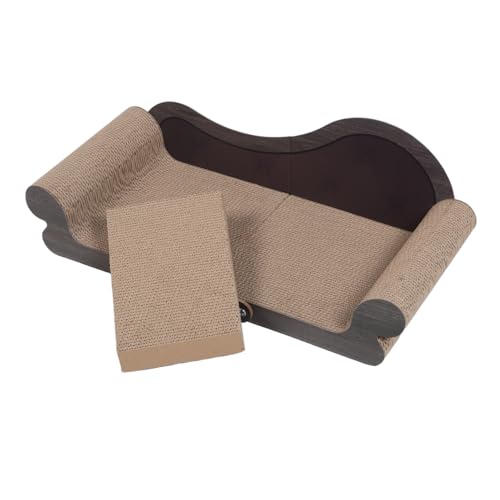 ifundom Sofa-förmiges Kratzbrett für Katzen aus Robustem Wellpappe-Material Langlebig und Abfallfrei Schützt Möbel Fördert Gesundes Kratzen für Indoor-kätzchen und Moderne Wohnräume von ifundom
