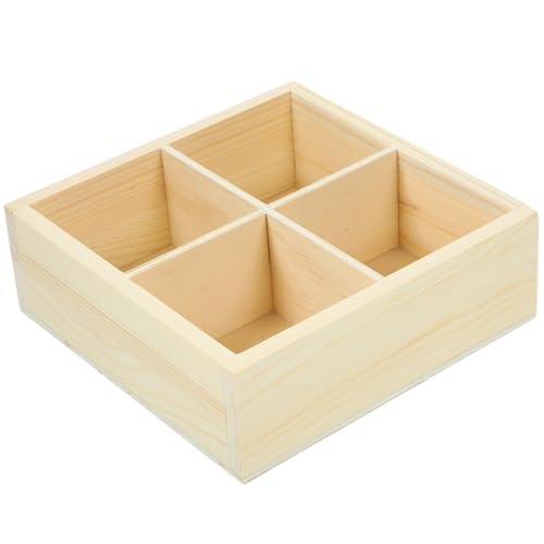 ifundom Sortiertablett Aus Holz Mit 4 Fächern Gitterdisplay Unterteilter Organizer Aus Holz Für Den Einstieg In Die Gartenarbeit Im Innen- Und Gewächshausbereich von ifundom
