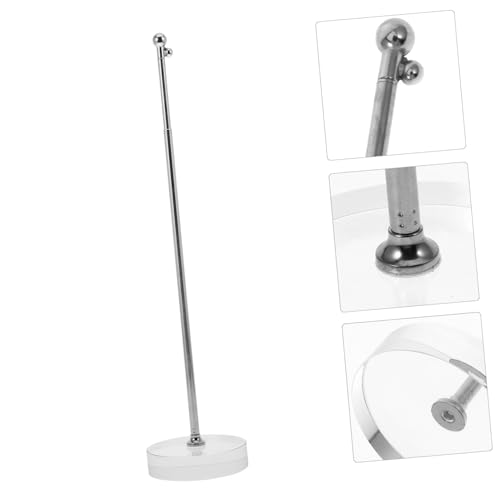 ifundom Teleskopischer Tischflaggenständer Metall mit Stabilem Kristallsockel Tragbar für Schreibtisch und Konferenzraum Robust und Langlebig für Büro und Festlichkeiten von ifundom