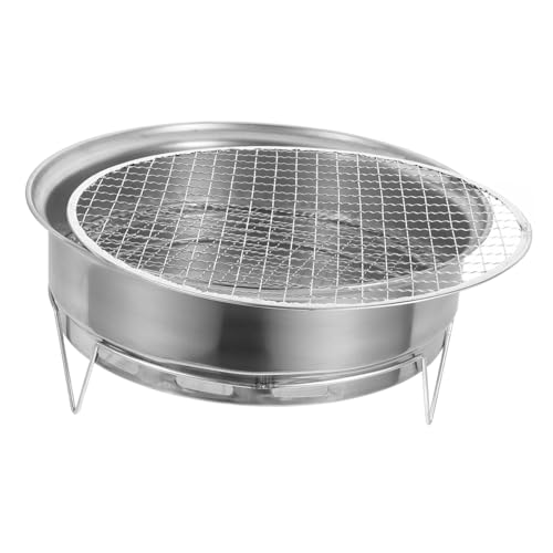 ifundom Tragbarer Edelstahl Grillrost Camping Holzkohlegrill mit Abnehmbaren Beinen Hitzebeständig für Outdoor Picknick Bbq Praktischer Rostfreier Grill für Kleine Räume von ifundom