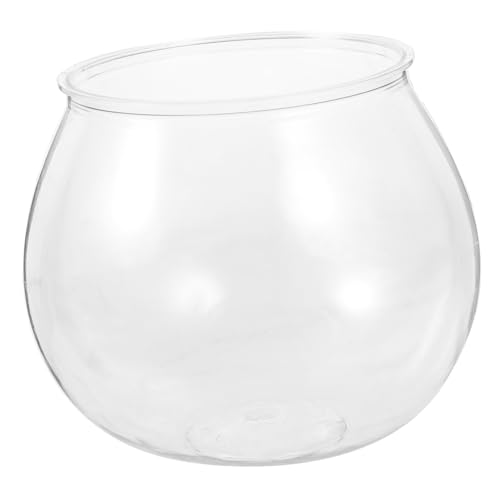 ifundom Transparenter Runder Mini Plastik Goldfisch Aquarium Fischschale Dekorative Vase für Zuhause Büro Wohnzimmer Bruchsicher Durchsichtig Kompakte von ifundom