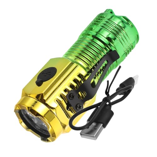 ifundom USB Taschenlampe Tragbare Mini LED Taschenlampe mit Clip Dreiaugigem Design für Camping Notfälle und Arbeiten im Freien von ifundom