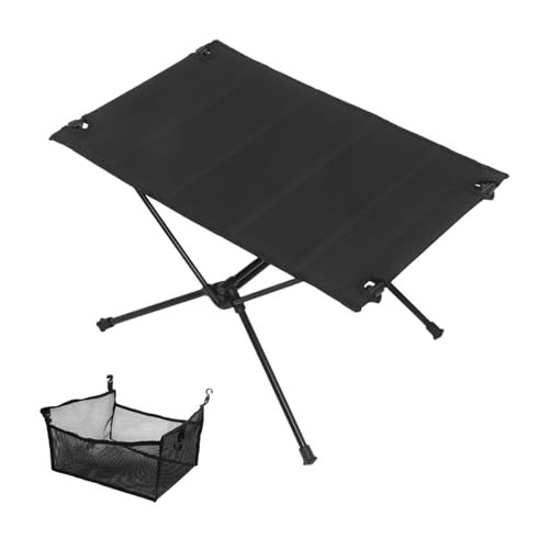 ifundom Ultraleichter Outdoor Klapptisch aus Aluminium mit Schnellfaltmechanismus Kompakter Tragbarer Campingtisch für Picknick BBQ Wandern und Camping mit Praktischem Netzfach Schwarz von ifundom