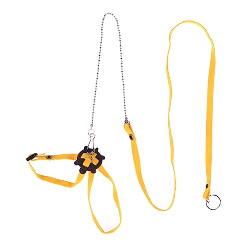 ifundom Verstellbare Reptilien Leine für Eidechsen und Schildkröten Outdoor Haustiergeschirr mit Fingerhalter Trainingsleine aus Petfreundlichem Material Gelb Geeignet für Kleine von ifundom