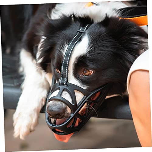 ifundom Verstellbarer Korbmaulkorb aus Langlebigem Kunststoff für Mittelgroße Hunde Atmungsaktiv und Sicher mit Verstellbarem Nackenriemen als Maulkorb und Hundemaske zum Schutz und von ifundom