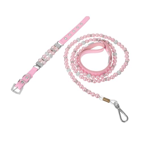 ifundom Verstellbares Hundehalsband mit Perlen und Strass Welpenhalsband mit Leine für Kleine Hunde Modisches Haustierzubehör für Spaziergänge Training und Events ifundom Verstellbares Hundehalsband mit Perlen und Strass Welpenhalsband mit Leine für Kleine Hunde Modisches Haustierzubehör für Spaziergänge Training und Events von ifundom