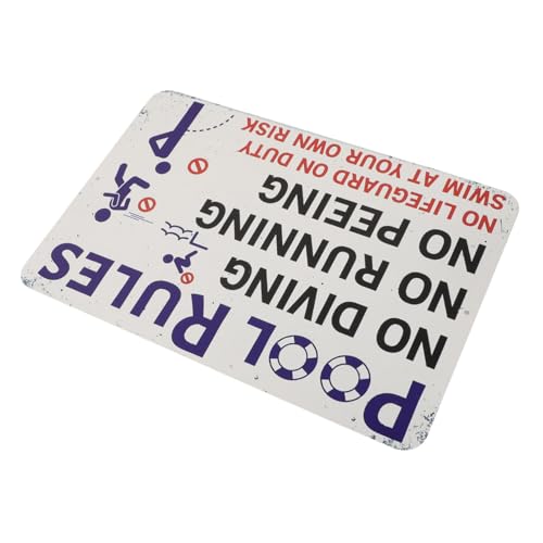 ifundom Warnschild Robustem Metall Pool Regeln Schild für Außenbereich Dekoratives Hinweisbrett zur zu Installieren von ifundom