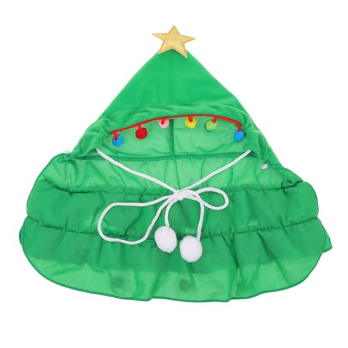ifundom Weihnachtskostüm für Hunde, Haustier-Weihnachtsbaum-Umhang mit Pompons, Stern, Weihnachten, Katze, Weihnachtselfenkostüm mit Hut, Welpen-Urlaubsoutfit, Kleidung, Zubehör ifundom Weihnachtskostüm für Hunde, Haustier-Weihnachtsbaum-Umhang mit Pompons, Stern, Weihnachten, Katze, Weihnachtselfenkostüm mit Hut, Welpen-Urlaubsoutfit, Kleidung, Zubehör von ifundom
