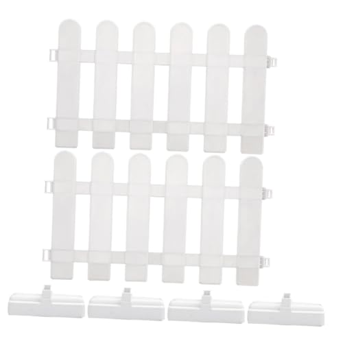 ifundom Weißer PVC Gartenzaun mit Basis Praktische Beeteinfassung für Installieren Langlebig und Elegant für Garten oder Terrasse von ifundom