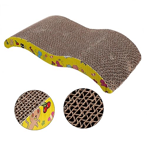 ifundom Wellpappe Katzenkratzbrett Kitten Kratzbrett aus Robustem Langlebigem Wellpappe Material Doppelseitig Verwendbar und Formbeständig für Indoor Katzen zur Krallenpflege und von ifundom