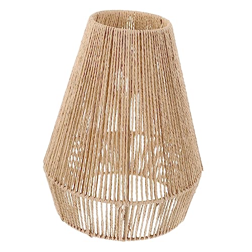 ifundom Woven Lampenschirm Papierseil Vintage Design für Tisch und Pendelleuchten Rustikales Angenehmes Licht für Esszimmer und Wohnzimmer Handgefertigt Erdigen von ifundom
