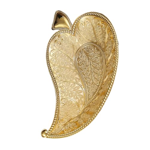 ifundom dekoratives Tablett Snackhalter Früchte Teller Snackregal getrocknet modern Tee-Tablett Snack-Servierplatte Serviertablett Vorspeisentablett Zinklegierung Golden von ifundom