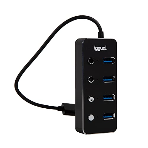 iggual - Hub Typ C 4 Ports - Enthält Vier USB 3.1 4 Tasten bis zu 5 Gbit/s - Kompatibel mit Mac OS Windows Linux iggual - Hub Typ C 4 Ports - Enthält Vier USB 3.1 4 Tasten bis zu 5 Gbit/s - Kompatibel mit Mac OS Windows Linux von iggual