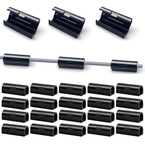 100 StüCk Schwarze Kabelhalter Kabelclips, Selbstklebend Schreibtisch KabelfüHrung, Kabel organizer Clip Kabelorganisation füR Kabelclips, Schreibtisch, BüRo Und Zuhause (01 Small) von iguTrail
