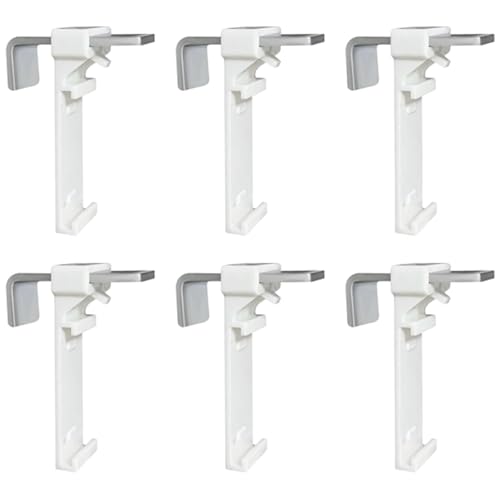 6 Stück Klemmhalter für Klemmfix Rollo, Doppelrollo, Duorollo ohne Bohren zum Klemmen und Kleben, als Zubehör Ersatzteil für die Befestigung am feststehenden PVC-Fenster von iguTrail