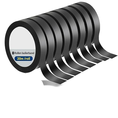 8 Stück Selbstverschweißendes Lsolierband 20m x 16mm x 0.8mm Klebeband Selbst Verschweißend Wasserdichtes Lsolierband Klebeband,Isolierband Vulkanisierband für Schlauch Notfallreparatur Kabelisolierun von iguTrail