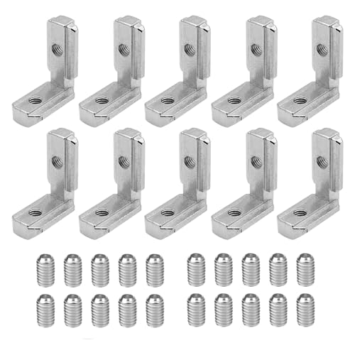 Aluprofil Inneneckverbinder Set, 10 Stück L-Form 90° Winkelverbinder, 30x30mm Profilverbinder aus Zinklegierung mit Schrauben Aluprofil Inneneckverbinder Set, 10 Stück L-Form 90° Winkelverbinder, 30x30mm Profilverbinder aus Zinklegierung mit Schrauben von iguTrail