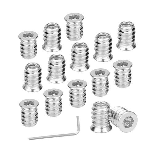 100x Einschraubmutter M6 Einschraubmuffen Eindrehmuffe M6 x15 mm Einschraubmutter mit Abdeckrand Gewindeeinsatz Hex Innensechskantmuttern aus verzinktem Stahl von iguTrail