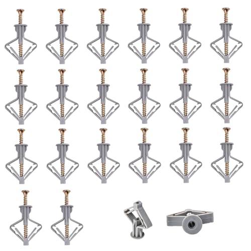 Hohlraumdübel Set mit Schrauben, 20 Stück, Gipskarton Spreizdübel, Butterfly-Dübel für Rigips und Gipsfaserplatten Hohlraumdübel Set mit Schrauben, 20 Stück, Gipskarton Spreizdübel, Butterfly-Dübel für Rigips und Gipsfaserplatten von iguTrail