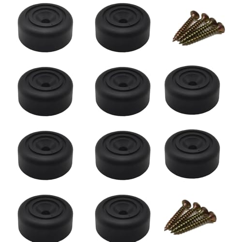 10 Stück Möbelfüße, Ø 33mm x H 13mm Rund Möbelbeine Schraubbar, Füße für Möbel rutschfest, Schrankfüsse Möbelgleiter mit Schrauben für Möbel, Schrank, Sofa, Stuhl, Tisch, Schwarz von iguTrail