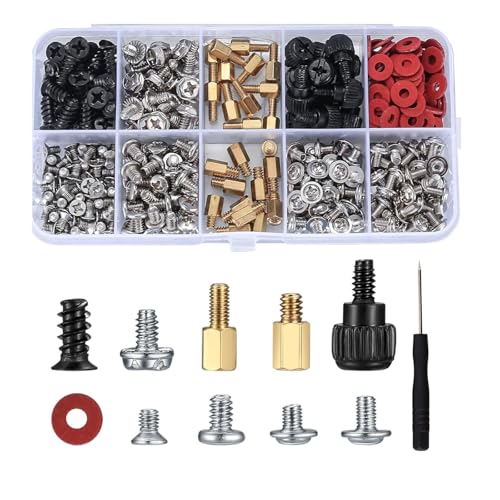 380 Stk PC Schrauben Set, SSD Schraubenset, PC Motherboard Computerschrauben Abstandshalter Kit, Schrauben #6-32 Stecker auf M3-Buchse für Festplattenlüfter, Gehäuse, SSD, CD-ROM, Computer von iguTrail