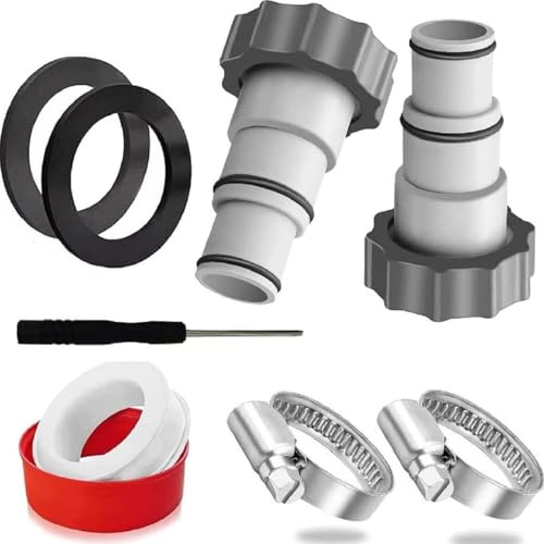 Poolschlauch-Adapter Set, 32/38 mm Schlauchadapter mit Innengewinde, Verschraubbare Schlauchtülle für Sandfilteranlage, 2 Stück von iguTrail