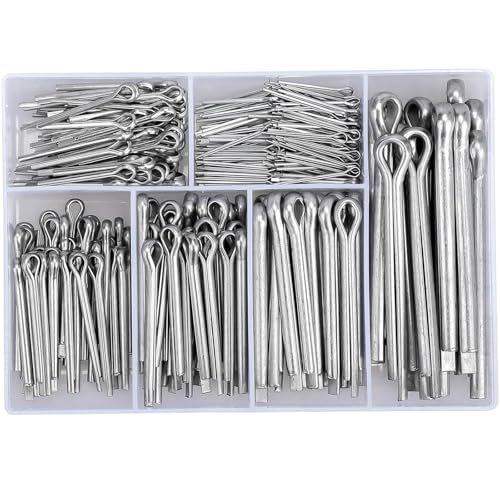 350 Stück Splinte Sortiment, Edelstahl Klappsplinte, Splinte, Federstecker Set, Karosserie Clips, Sicherungssplint, Federsplinte Clips für Autos Wohnmobile Gartengeräte von iguTrail