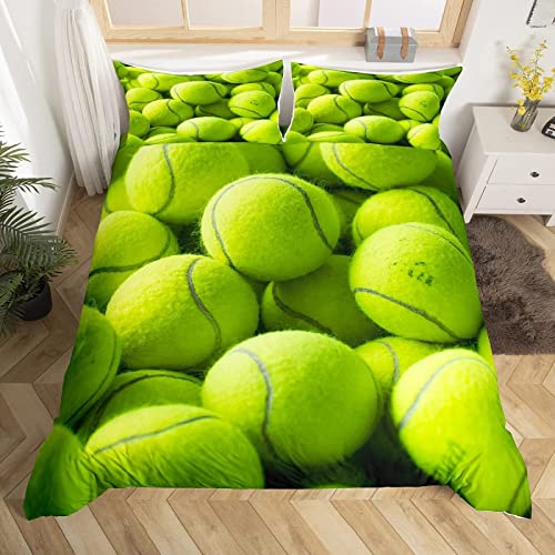 Bettwäsche 135x200 Tennis, 3D Tennis Bettwäsche-Sets Winter Weich Kuschelige Mikrofaser Bettwaren 1 x Bettbezug mit 2 x Kissenbezug 80x80 cm mit Reißveschluss von igyhuij