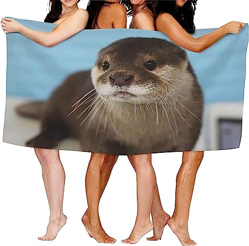 igyhuij Otter Strandtuch Kinder 70x150 cm, Weich Schnell Trocknen Microfaser Handtücher, 3D Strandhandtuch Otter Badetuch Strandlaken Handtuch, Herren Frauen Badetücher von igyhuij