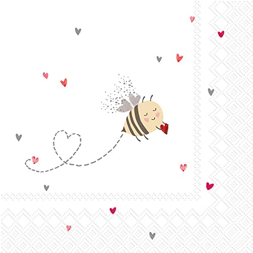 Serviette "Bee My Valentine", 20 Stück von IHR Ideal Home Range