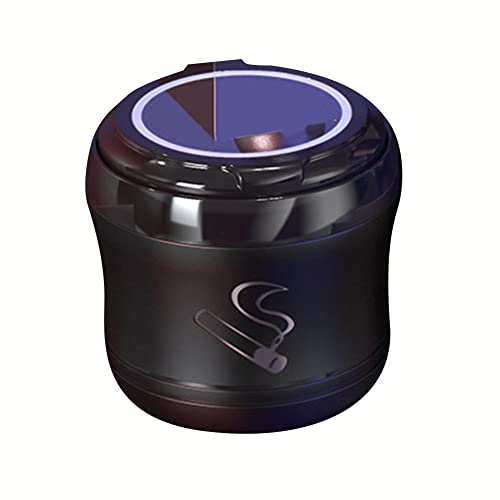 ihreesy Auto Aschenbecher mit Blau LED,5V / 1A Auto Aschenbecher USB Aschenbecher Mini Tragbarer Aschenbecher Auto Aschenbecher Halter mit Abdeckung für Auto Zuhause,Kurz Wiederaufladbare von ihreesy