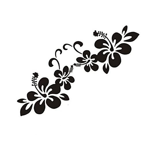 ihreesy Auto Blumen Aufkleber, PVC Autoaufkleber Personalisierte Abziehbild Wand Tattoo Körper Aufkleber Wasserdichte Selbstklebende Karosserie Decal Dekoration Auto Styling Aufkleber,Schwarz von ihreesy